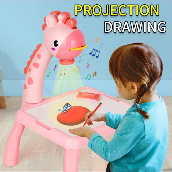 S4885b20aaf964a5992c154aef3d56b1al.webp لوحة رسم تعليمية بجهاز عرض للأطفال