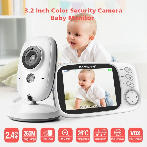 S6ac7a38f844748bea81811c47cb0ed3eh-1.webp جهاز مراقبة الأطفال VB603 مع شاشة ورؤية ليلية وصوت ثنائي الاتجاه