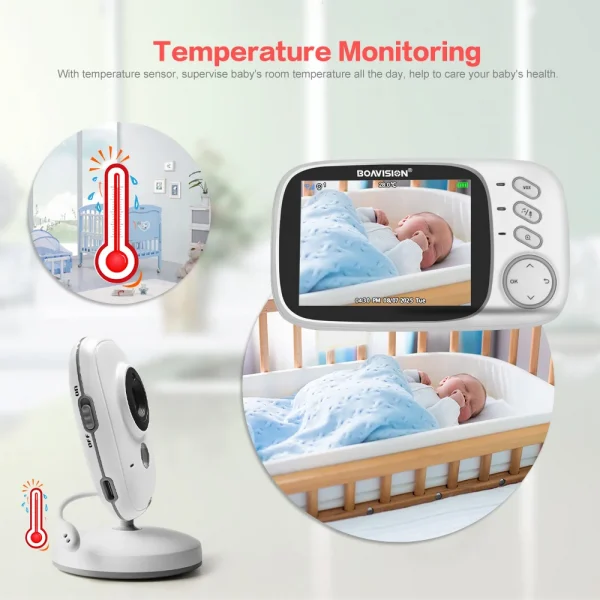 Sd51c8da24f994b82a3f0c62615f9ed6fc-1.webp جهاز مراقبة الأطفال VB603 مع شاشة ورؤية ليلية وصوت ثنائي الاتجاه